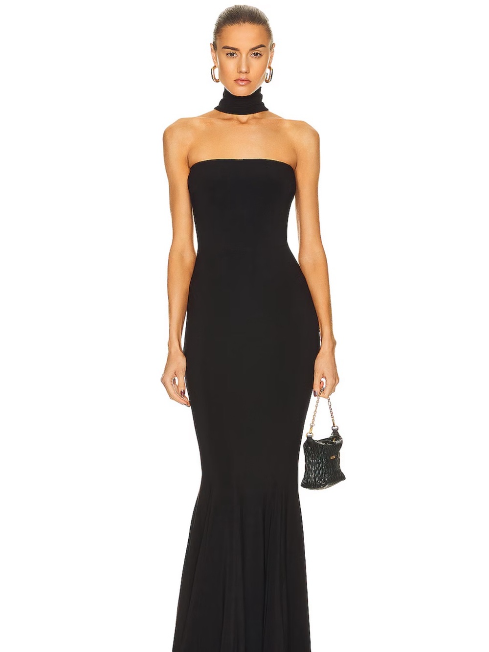Norma Kamali Strapless Black Fitted Mermaid Gown